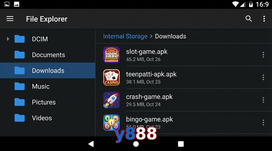 Main screen of Y888 gameapk page for PK players